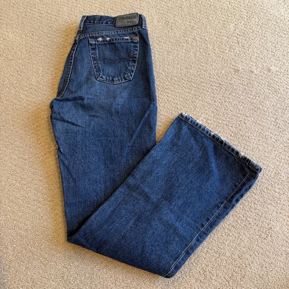 Mavi Jean Y2K 136 Molly Flare Low Rise Zip Fly Rigid Boho Medium Wash Size 29 - Picture 11 of 13